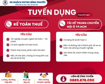 Công ty vận tải Petro tuyển dụng nhân sự