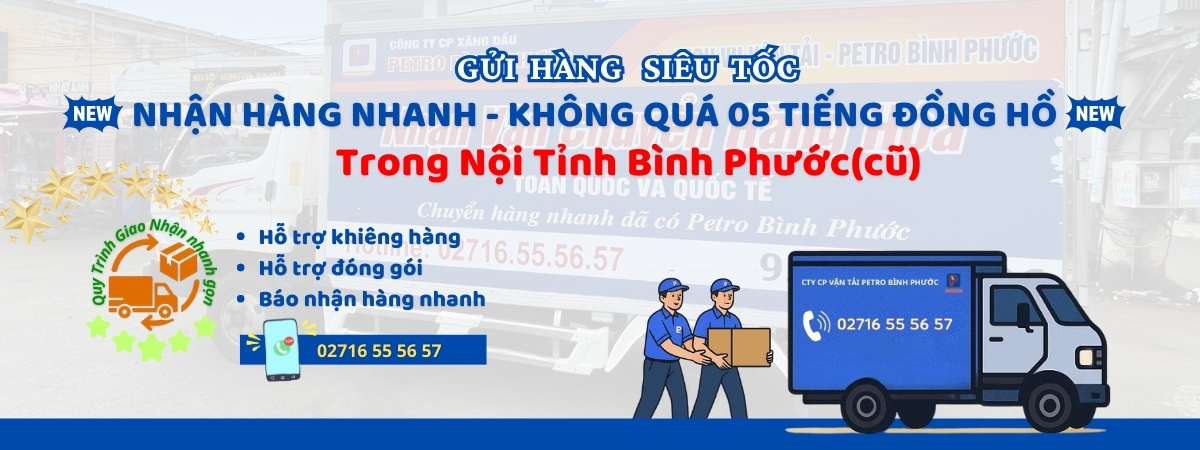 Giao hàng nhanh 5h - trong nội tỉnh Bình Phước
